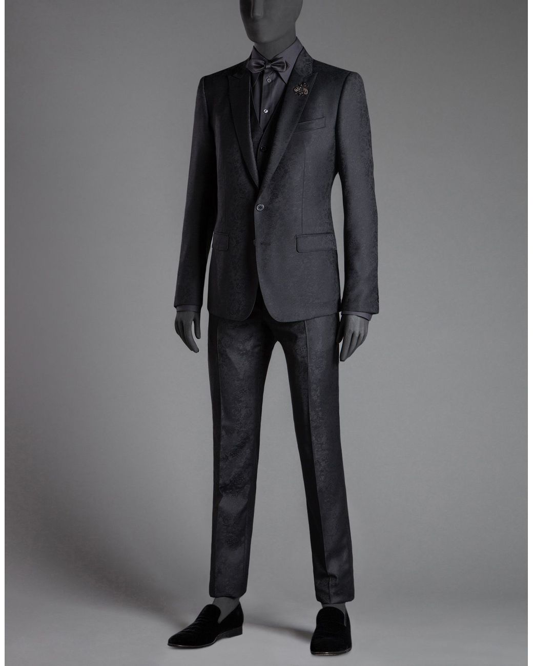 Dolce & Gabbana Jacquard Three-piece Martini Fit Suit With Embroidered ...
