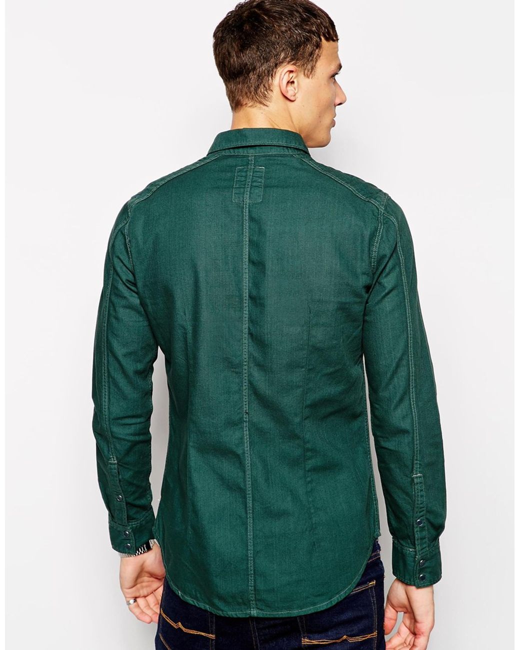 G-Star RAW G Star Denim Shirt Landoh 2 Pocket Colour Wash in Green for Men  | Lyst Canada