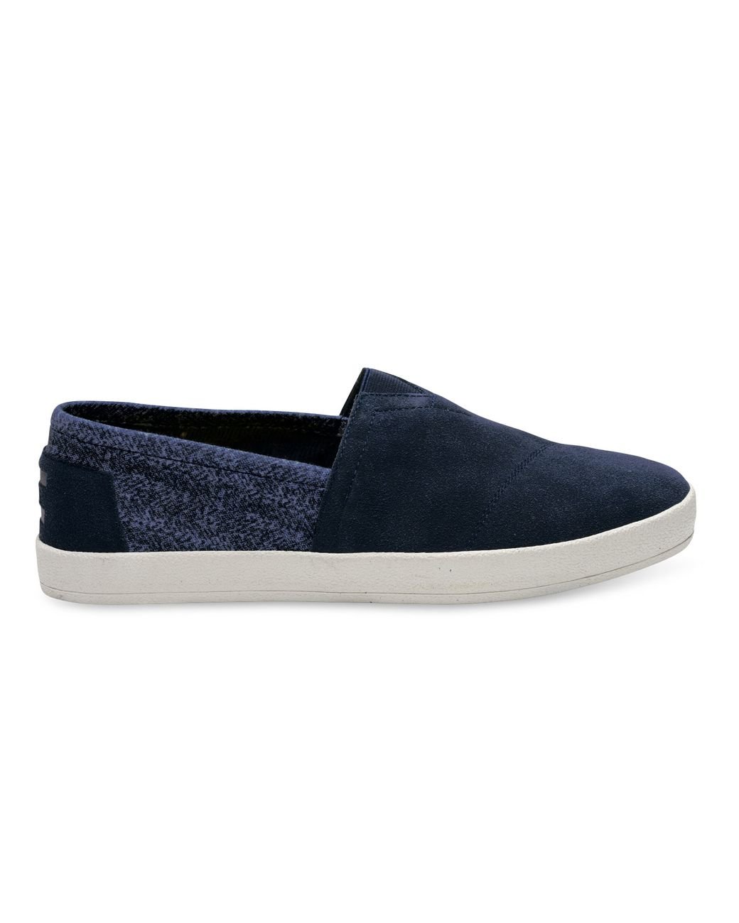 TOMS Navy Suede And Herringbone Men's Avalon Slip-ons in Blue for Men ...