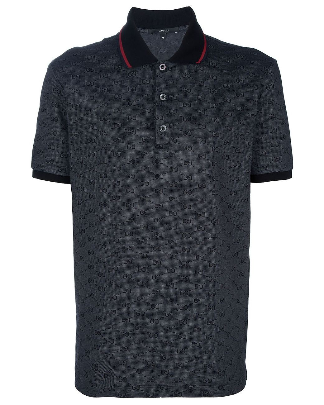 Gucci Monogram Polo Shirt in Black for Men | Lyst