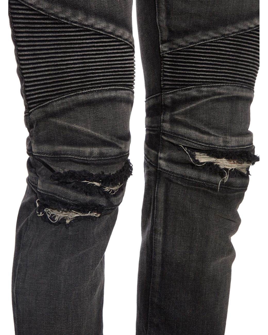 Balmain Distressed Jeans in Gray for Men