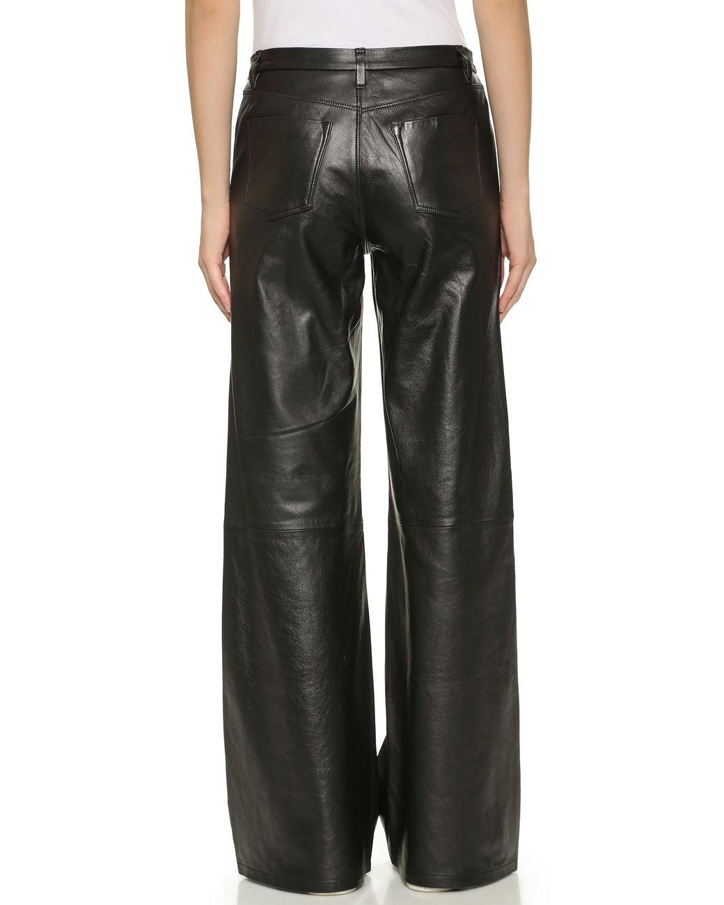 J Brand Carine Wide Leg Leather Pants - Black | Lyst