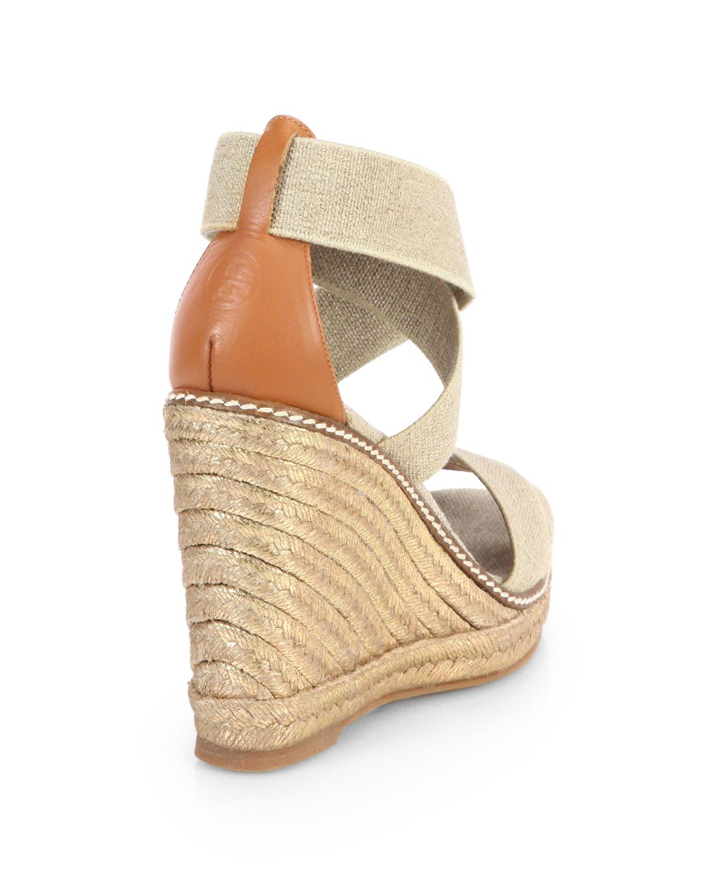 Tory Burch Adonis Crisscross Espadrille Wedge Sandals in Natural | Lyst
