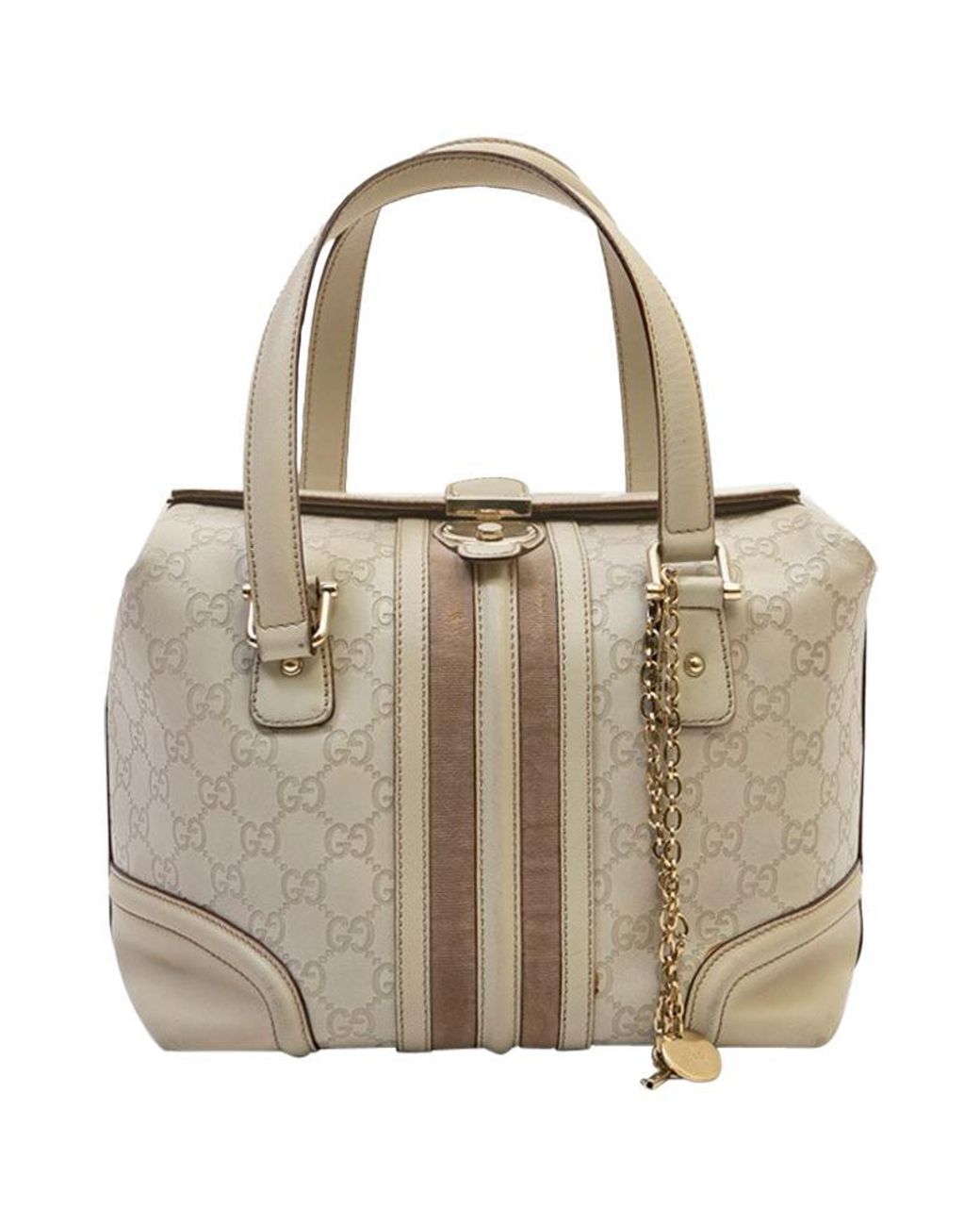 Gucci Bag In Beige And Velvet Monogram Leather in Brown - Lyst