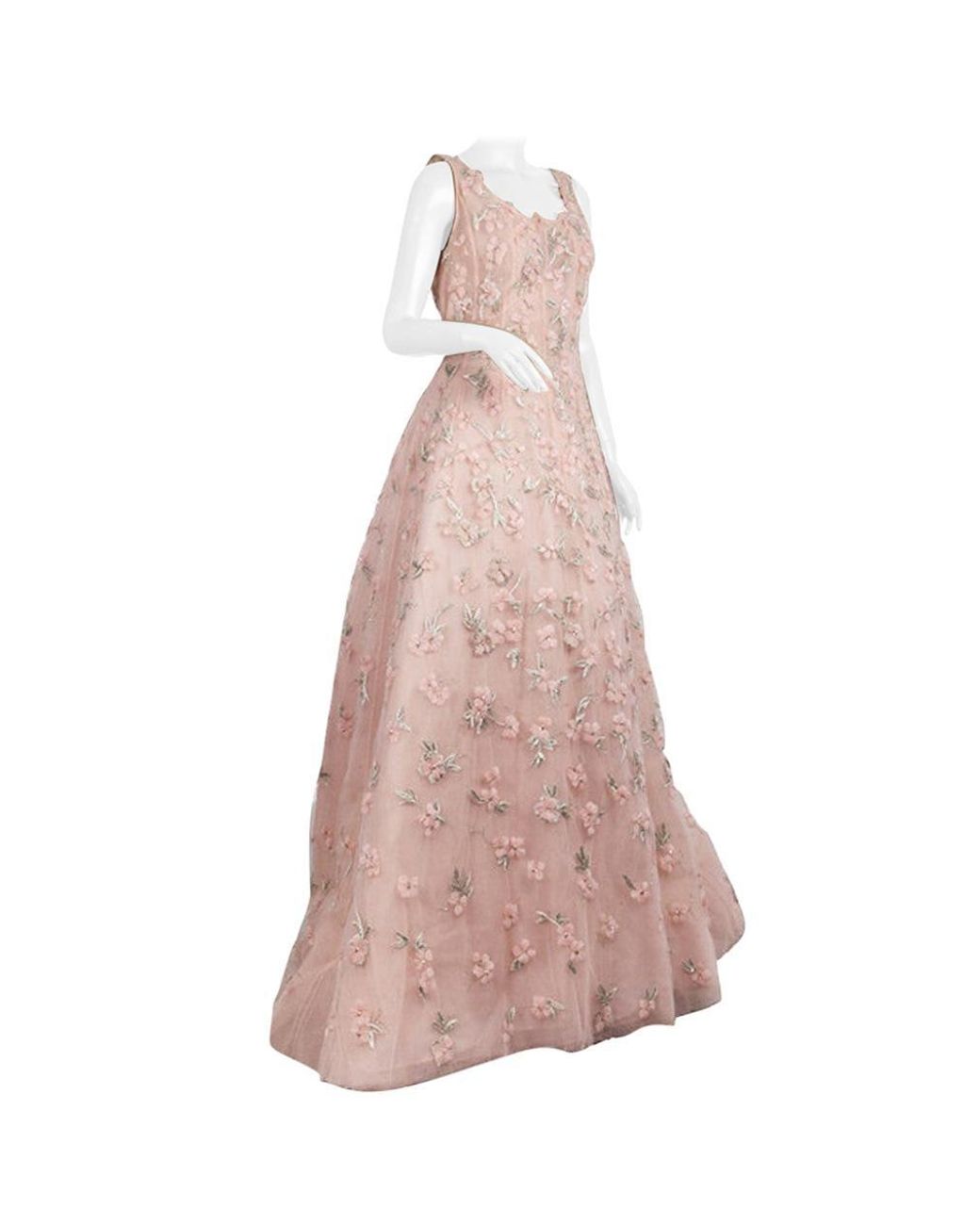 oscar de la renta crystal floral gown