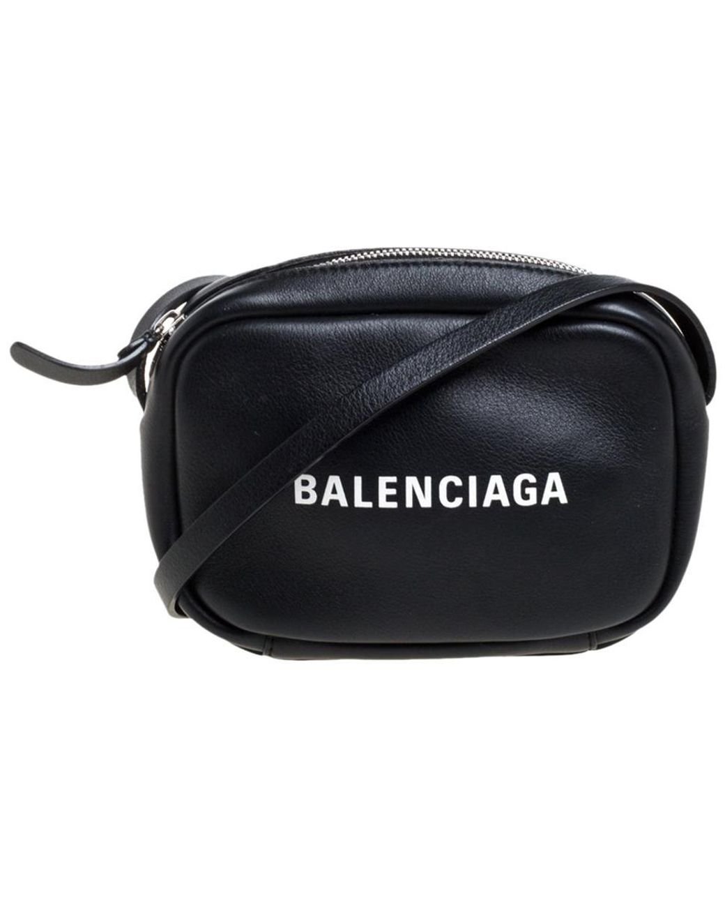 Balenciaga Leather Logo Xs Everyday Camera Bag in Black - Lyst