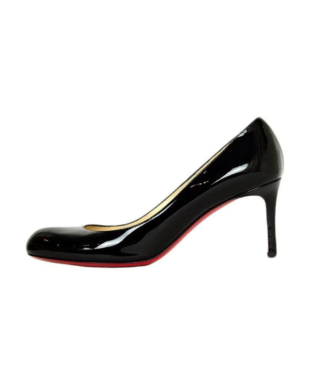 Christian Louboutin Patent Leather Simple Pumps 70 Sz 37.5 in Black Lyst