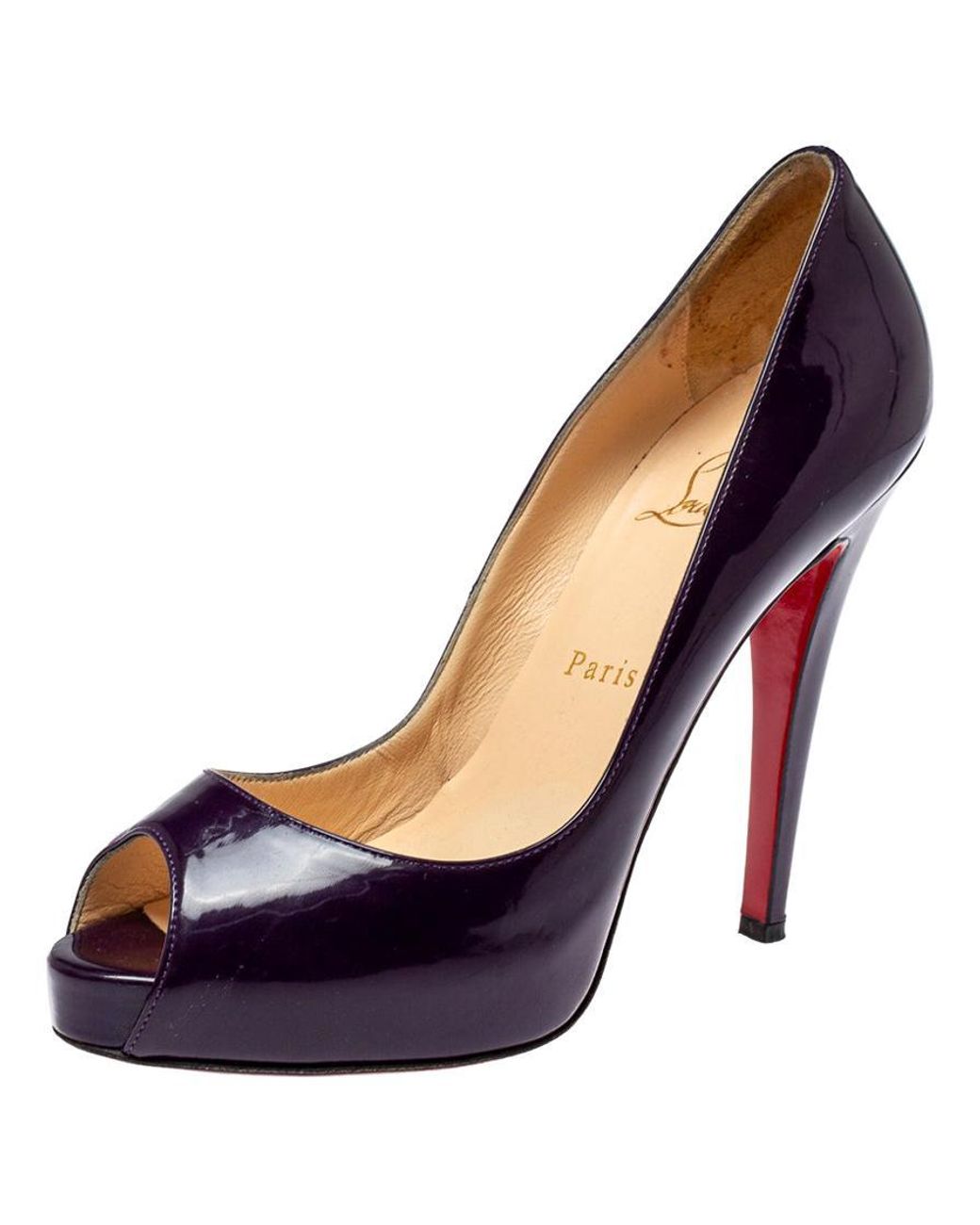 Christian Louboutin Patent Leather Lady Peep Toe Platform Christian Louboutin Patent Leather Lady Peep Toe Platform
