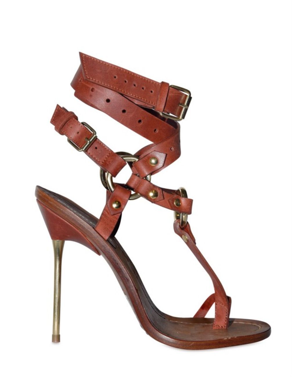 Emilio Pucci 120mm Criss Cross Ankle Thong Sandals in Brown Lyst