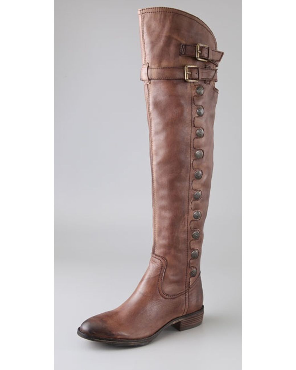 Sam Edelman Pierce Over The Knee Button Boots in Brown | Lyst