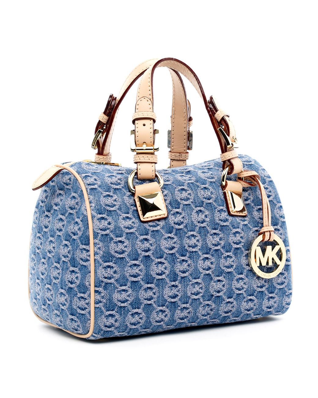 Michael Kors Michael Jet Set Grayson Bag Monogrammed Denim in Blue Lyst