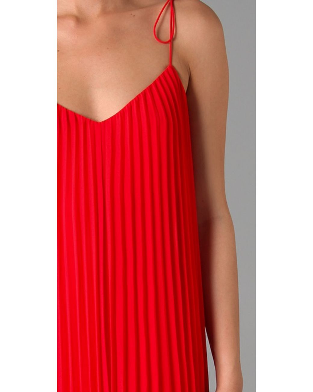 Pleated spaghetti shop strap dress