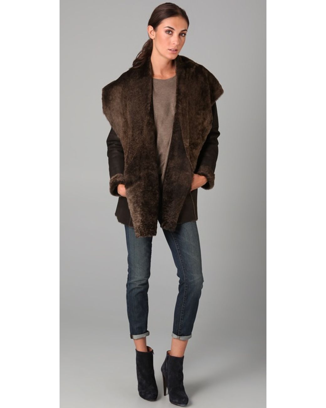 Vince shearling hotsell hooded jacket