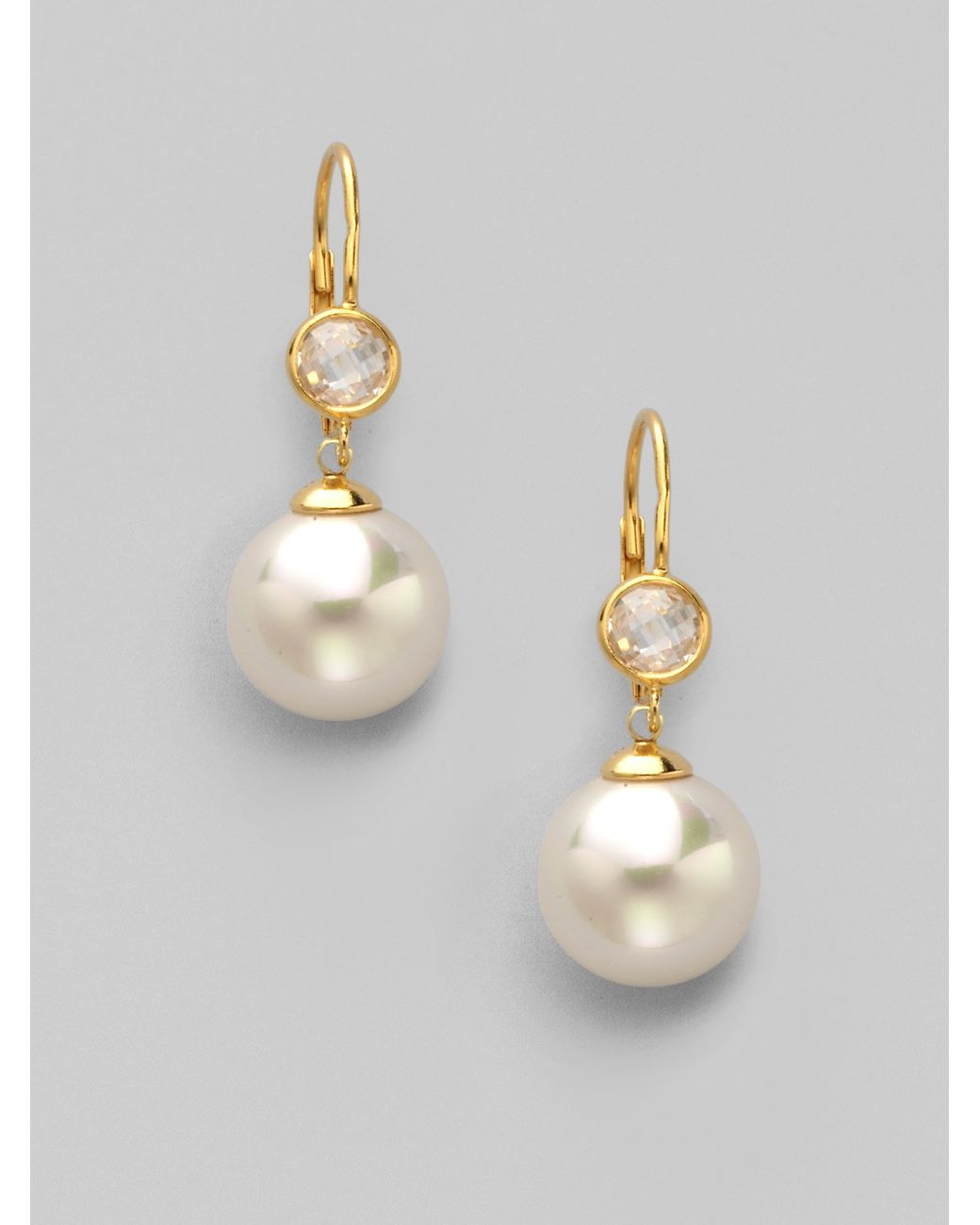 Majorica Pearl & Stud Drop Earrings in White (Metallic) Lyst