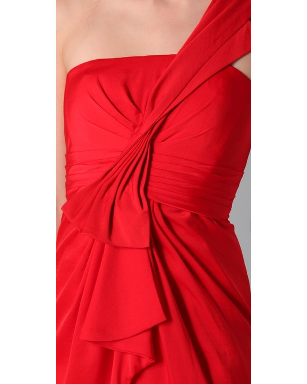 Bcbg red sales one shoulder dress