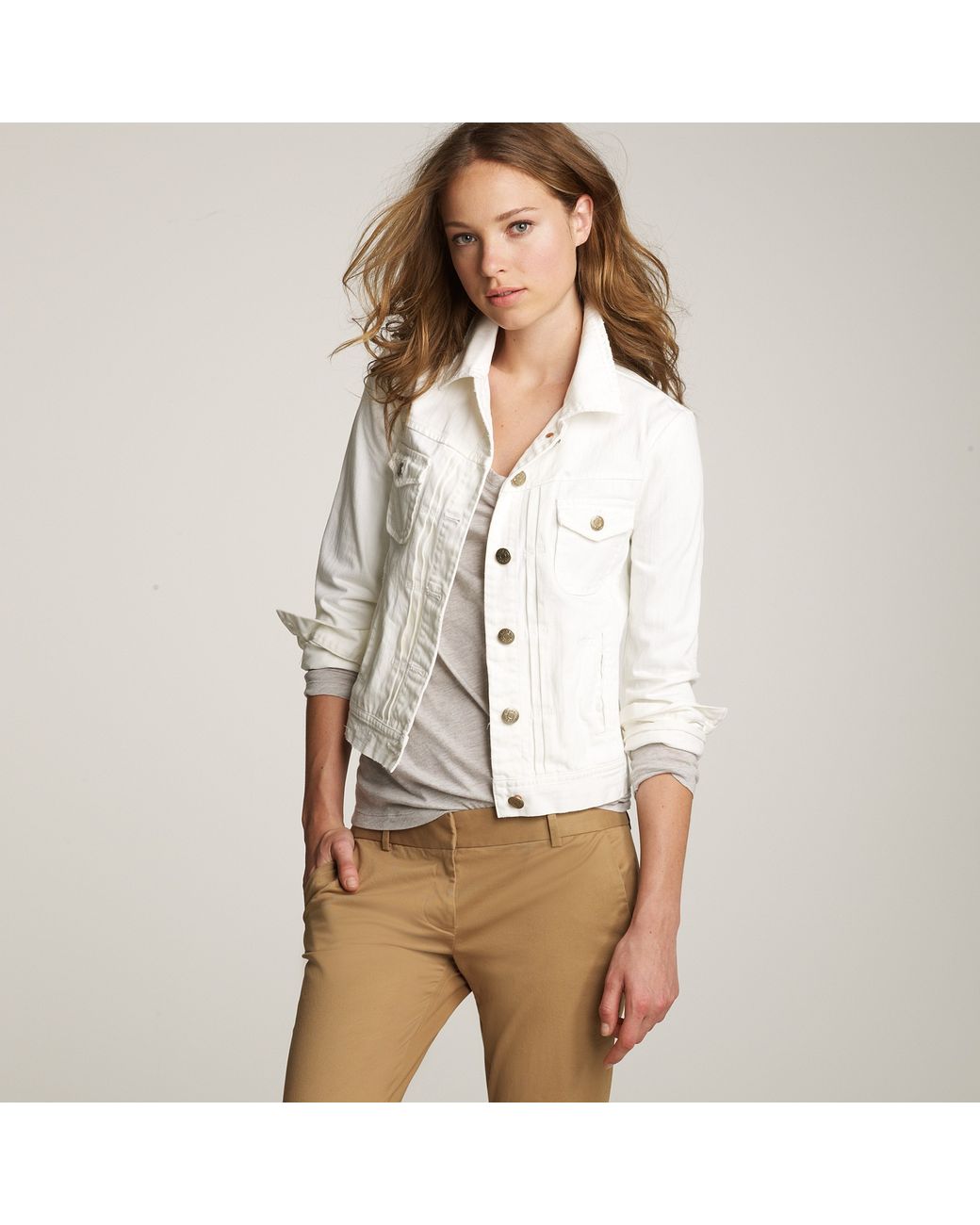 J.Crew Nolita White Denim Jacket Lyst