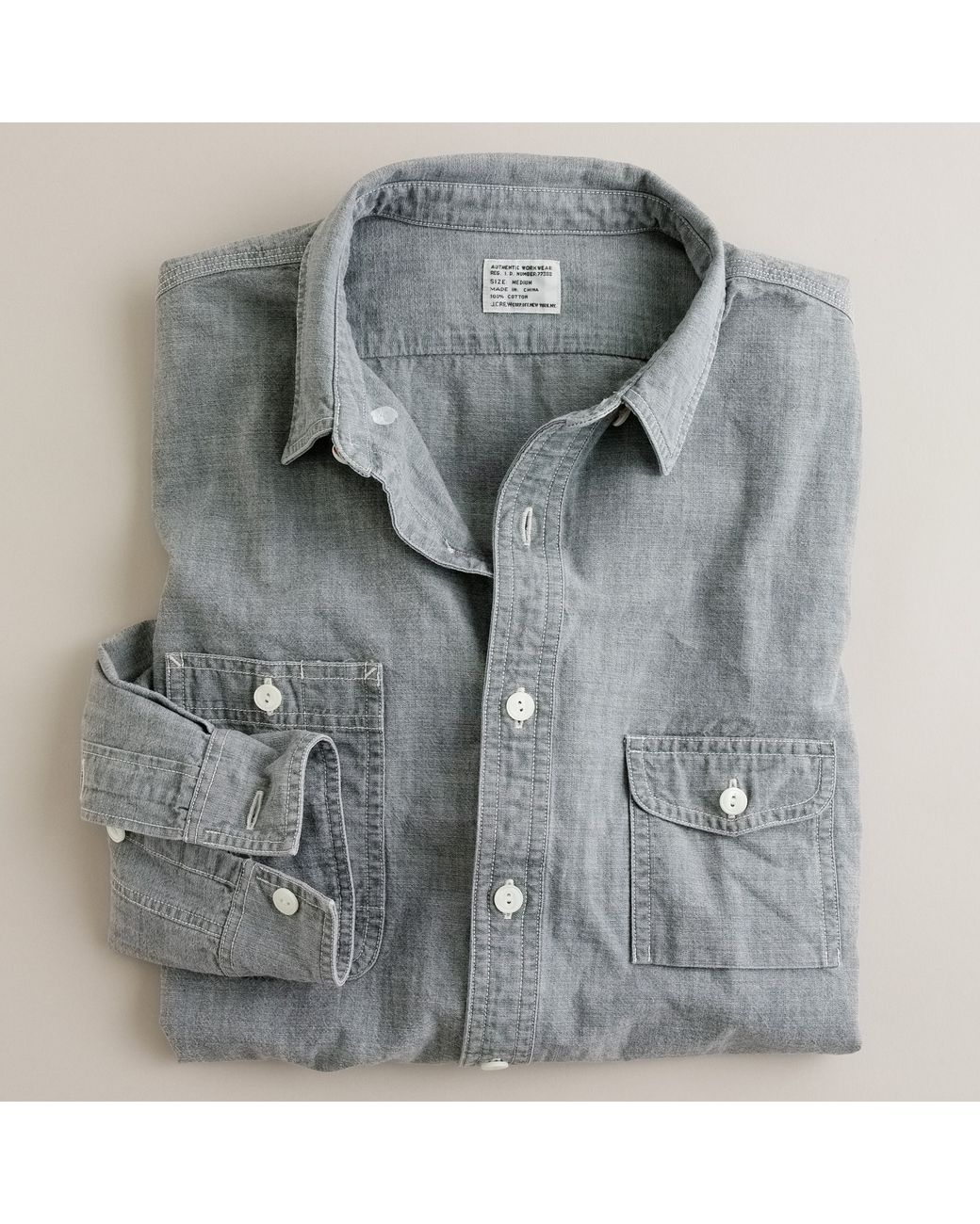 J.Crew Grey Vintage Chambray Utility Shirt in Grey Slate (Gray) for Men ...