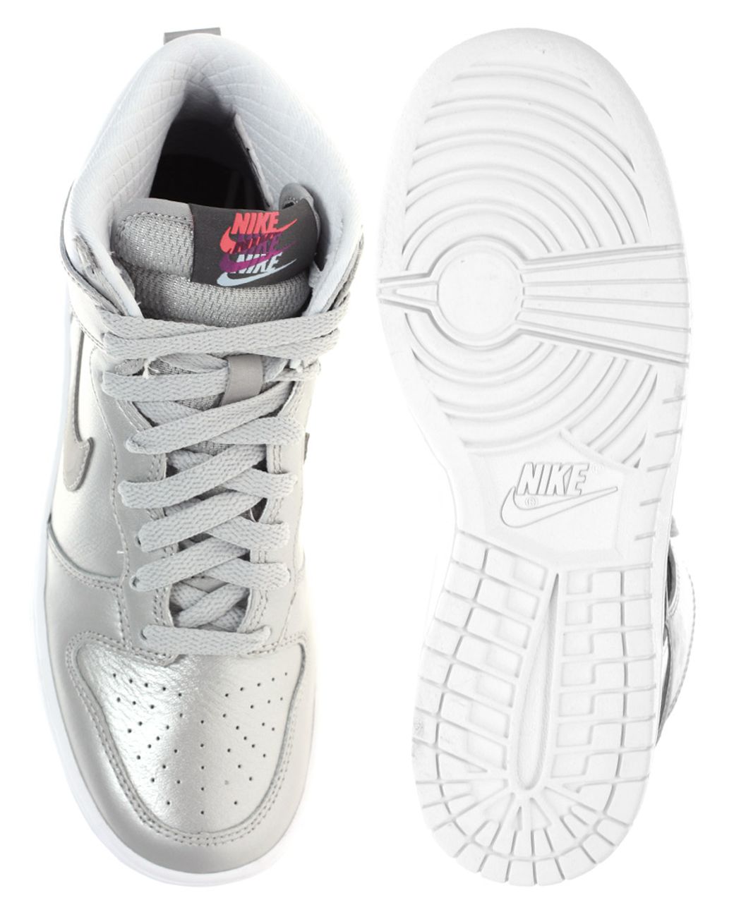 Nike Dunk High Skinny Hi Top Trainer in Silver (Metallic) | Lyst