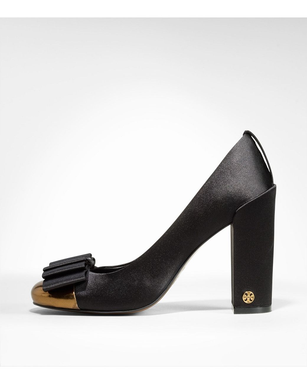 Tory Burch Cicely Satin High Heel Pump in Black | Lyst