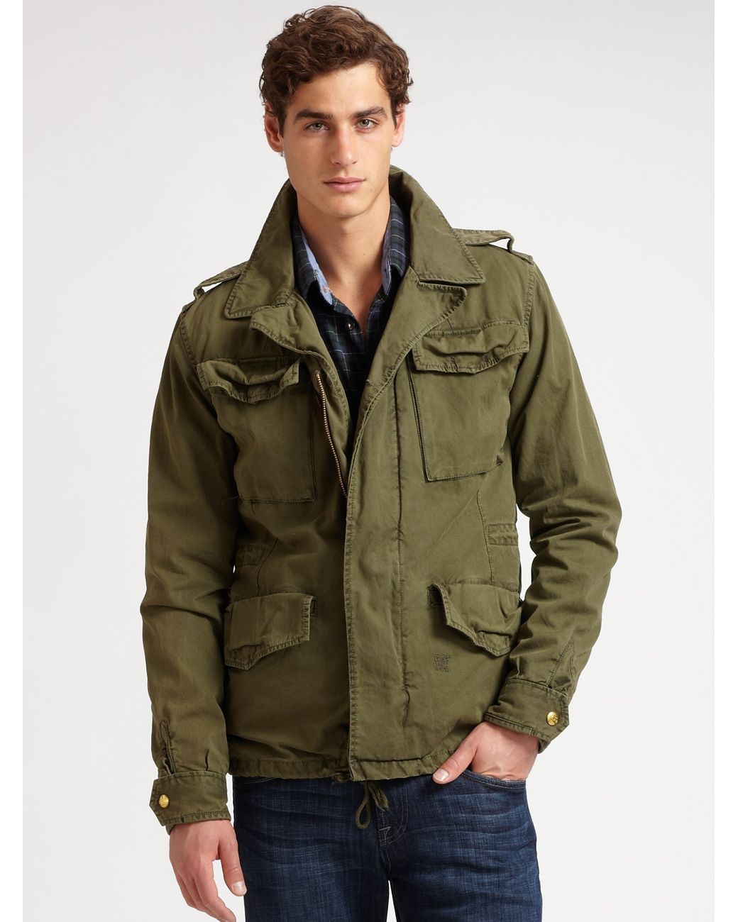 Scotch & Soda Convertible Military Jacket in Green for Men | Lyst