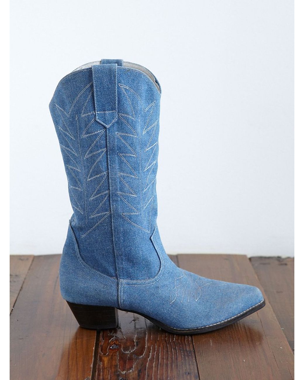 Free People Vintage Cowboy Boots in Blue | Lyst