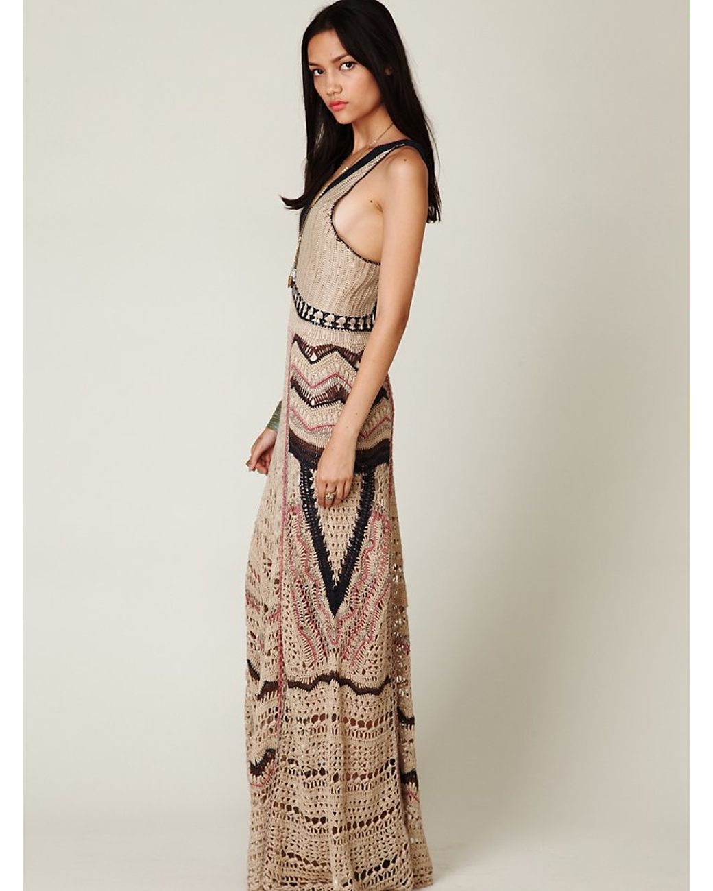 Free people crochet maxi dress cheap