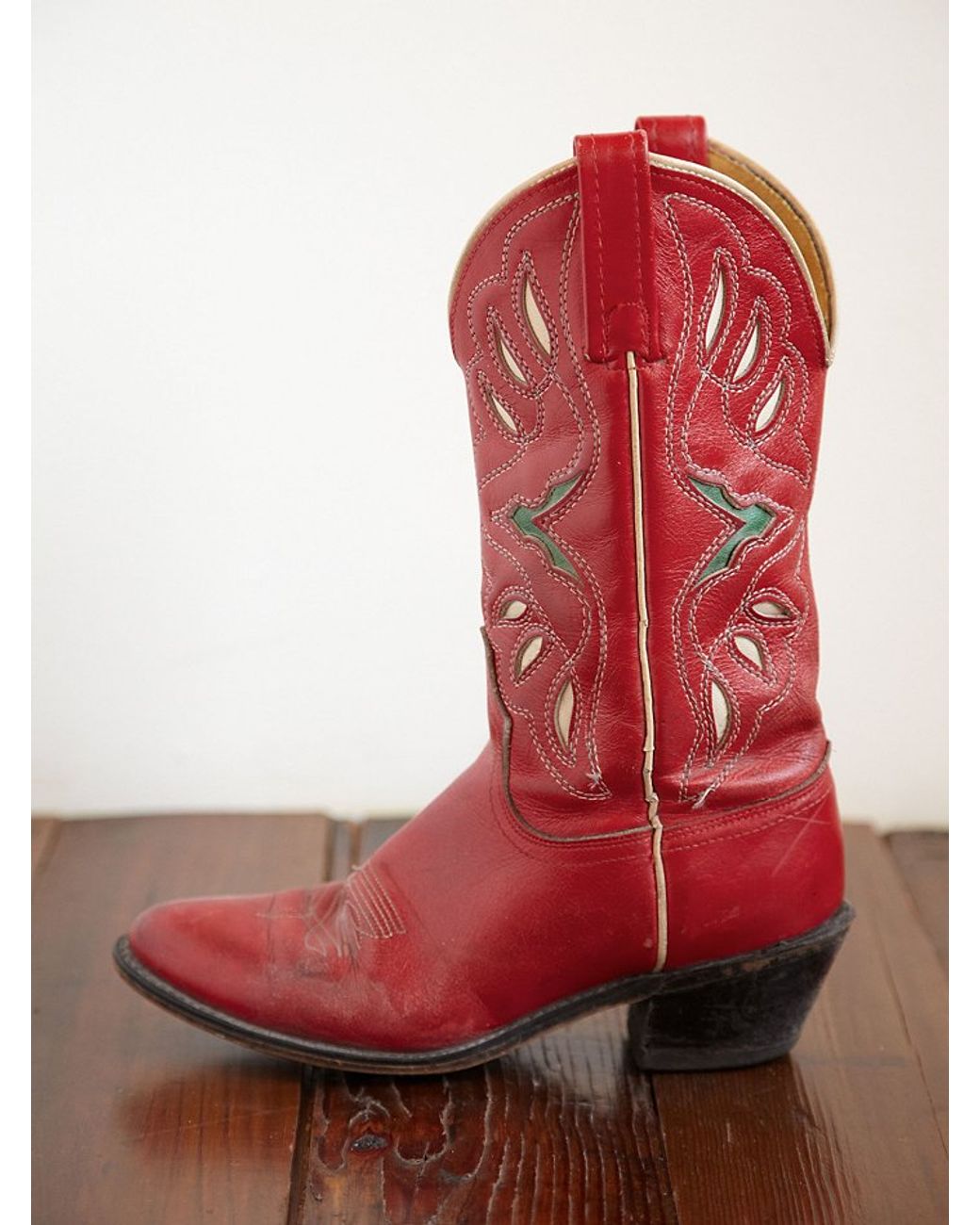 Free People Vintage Cowboy Boots in Red | Lyst