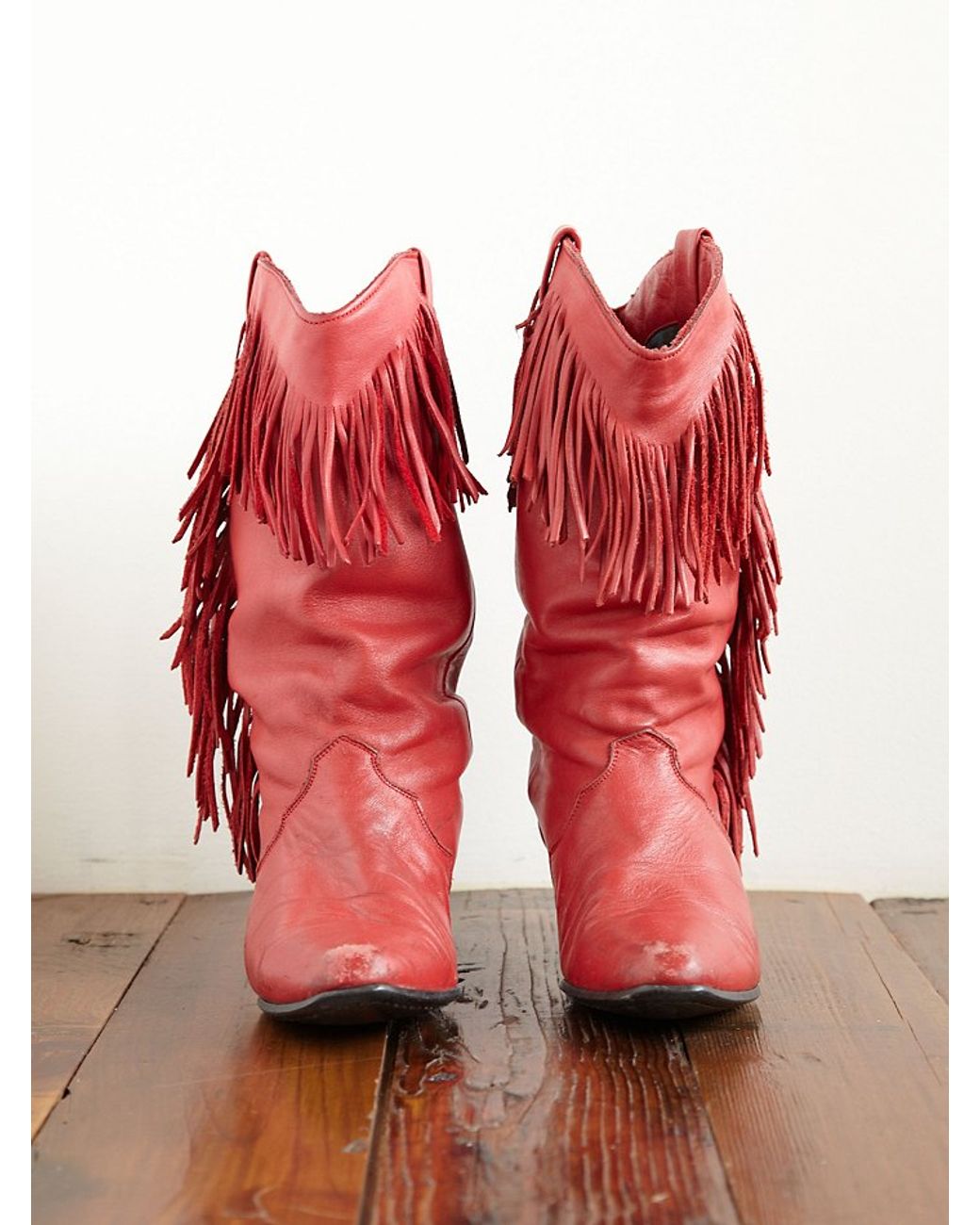 Red fringe cowboy boots shop