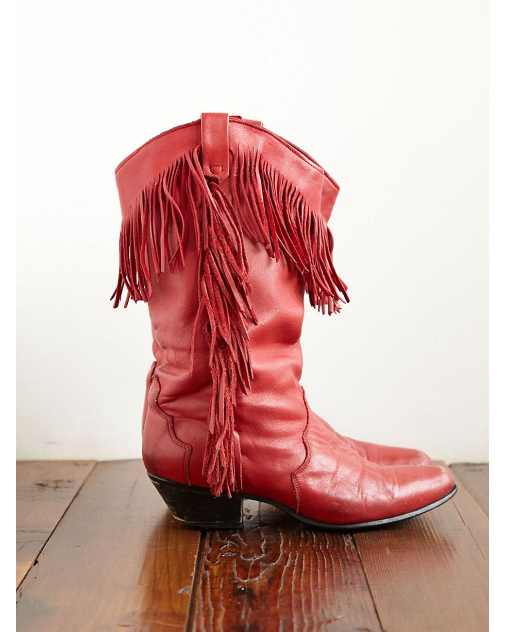 Red fringe cowboy boots deals