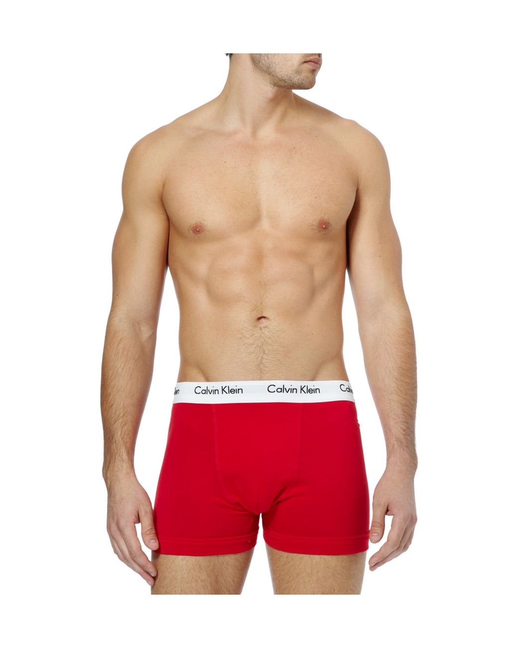Calvin Klein Three-pack Cotton-blend Boxer Briefs in Red for Men