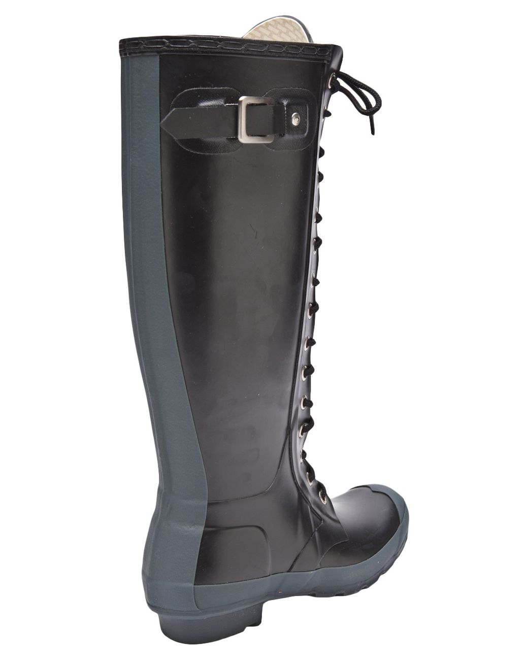 HUNTER Watling Black Rubber Lace Up Rain Boot Lyst UK