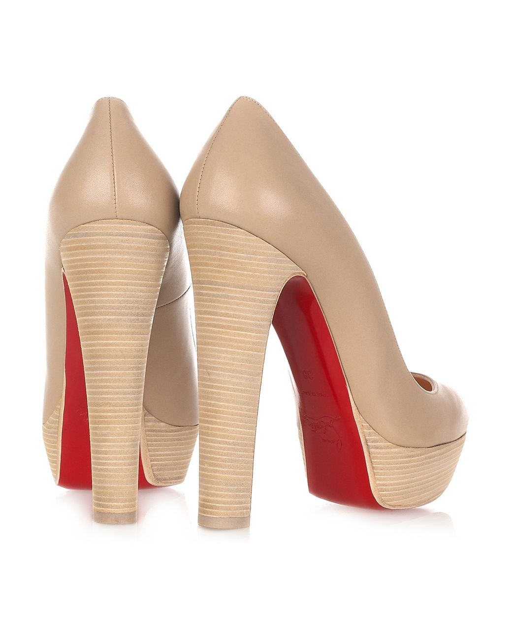 Christian Louboutin Bibi 140 Leather Pumps in Brown (Natural) | Lyst