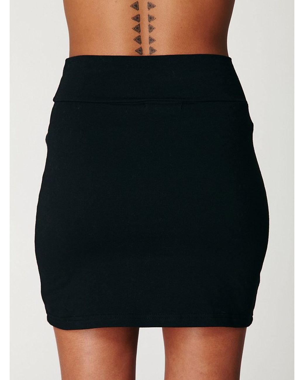 Free People Stretch Bodycon Mini Skirt in Black | Lyst