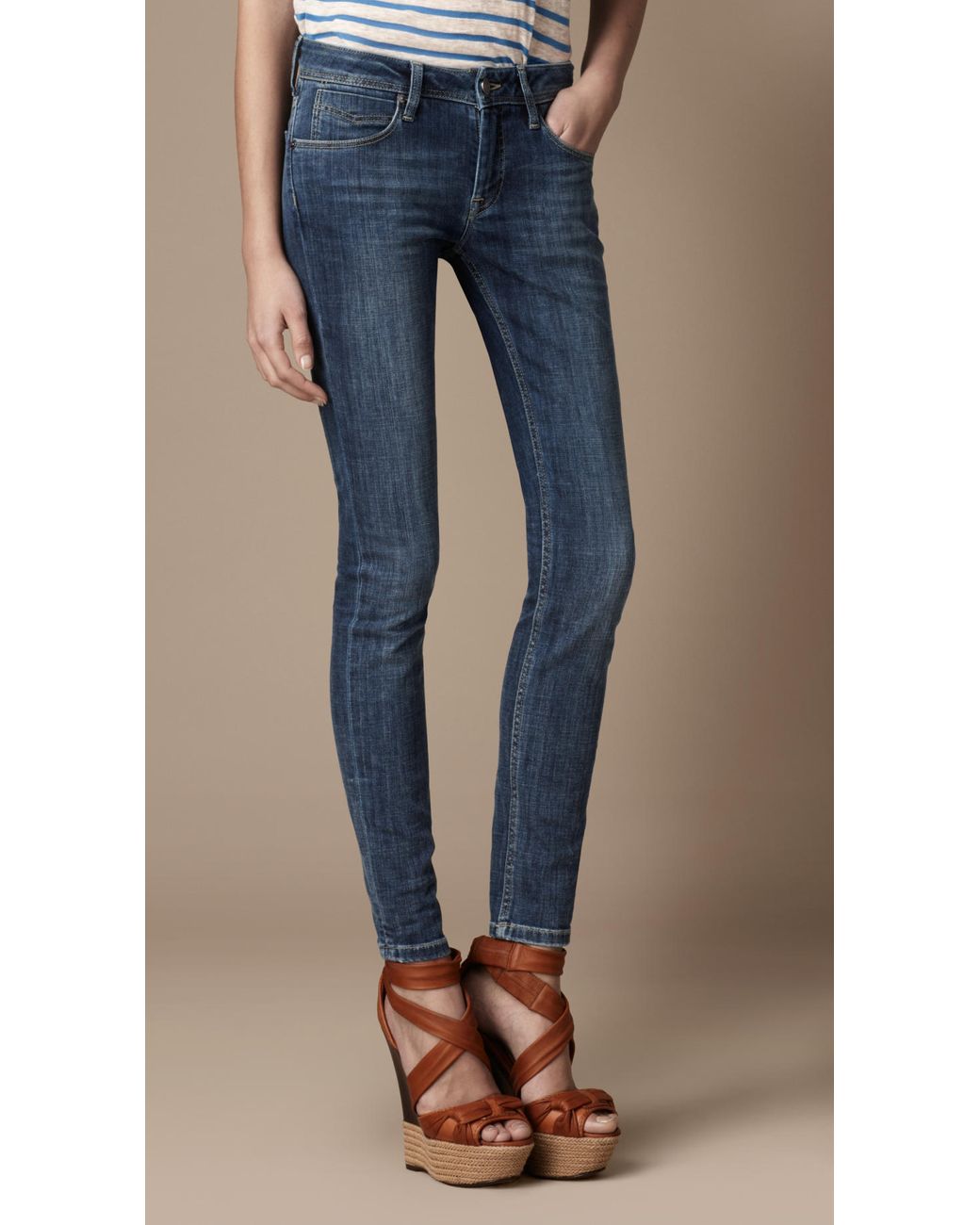 Burberry Brit Kensington Slim Fit in Blue Lyst