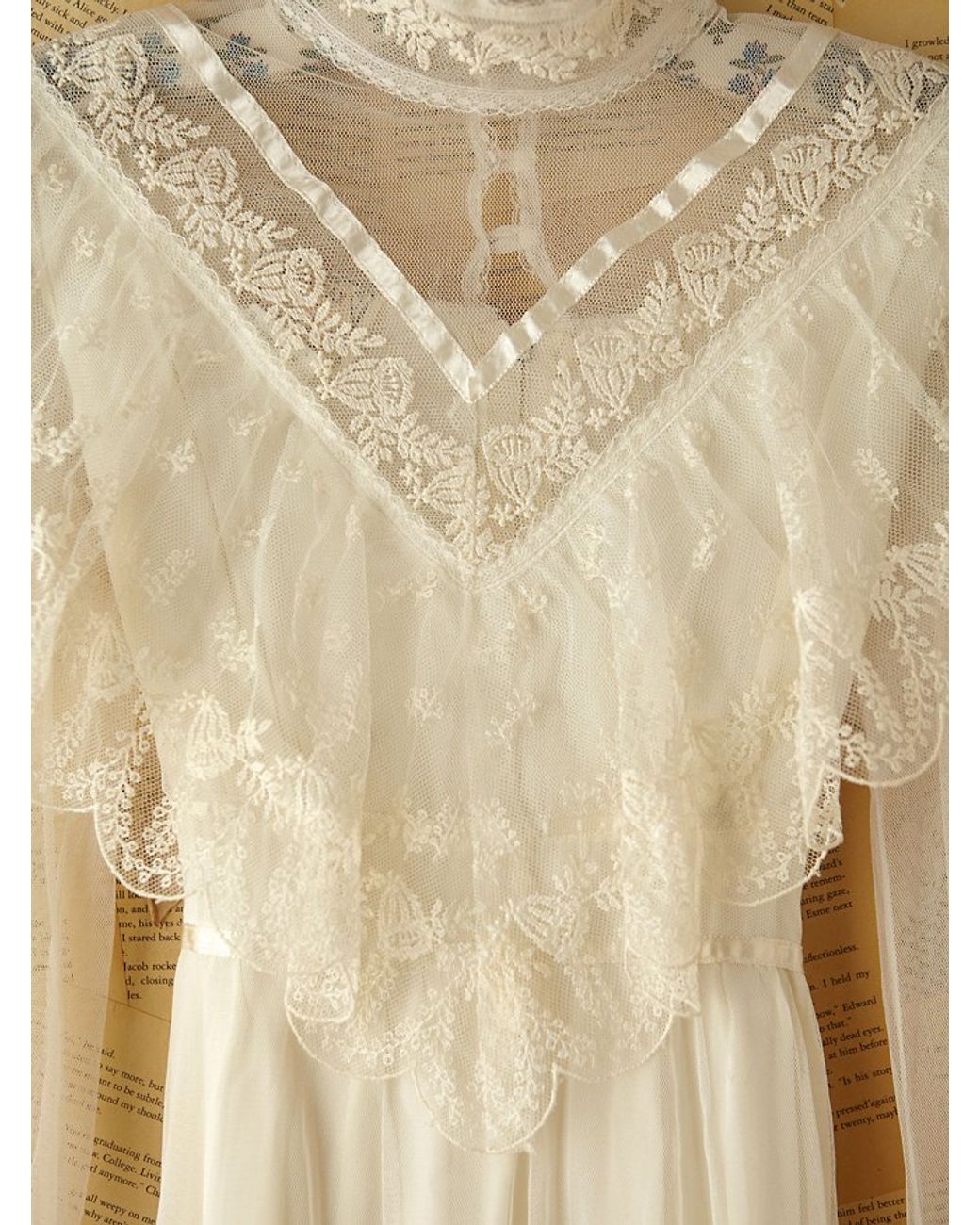 Free People Vintage Gunne Sax Lace Dress in White | Lyst