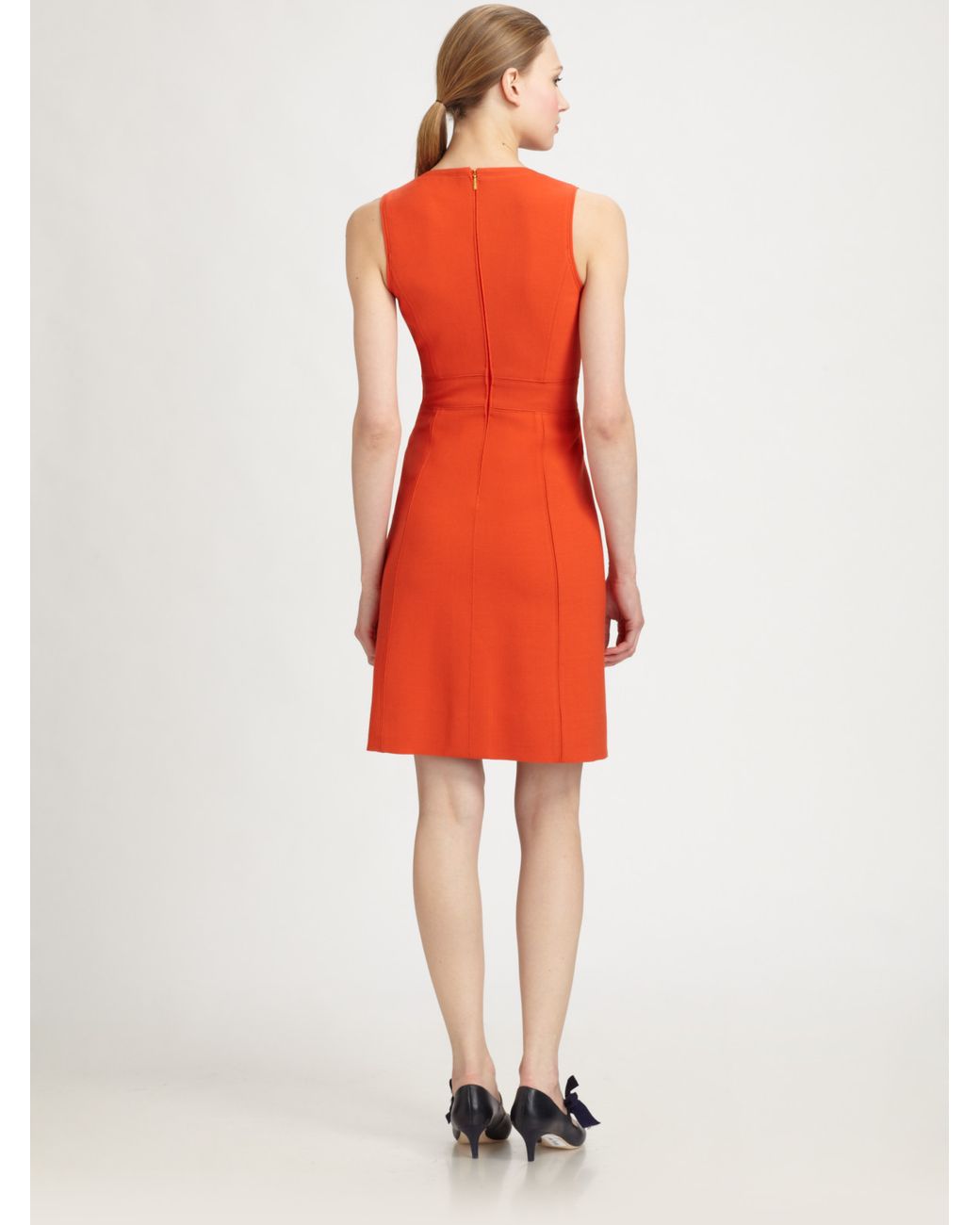 Tory Burch Mariel Sleeveless Dress in Orange | Lyst