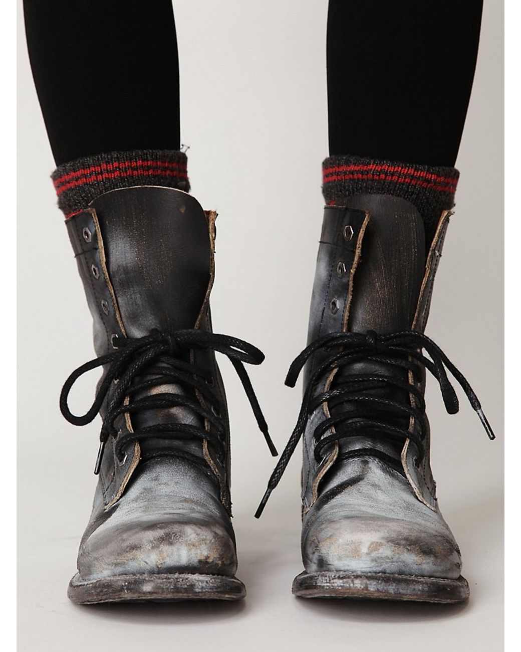 distressed black boots womens