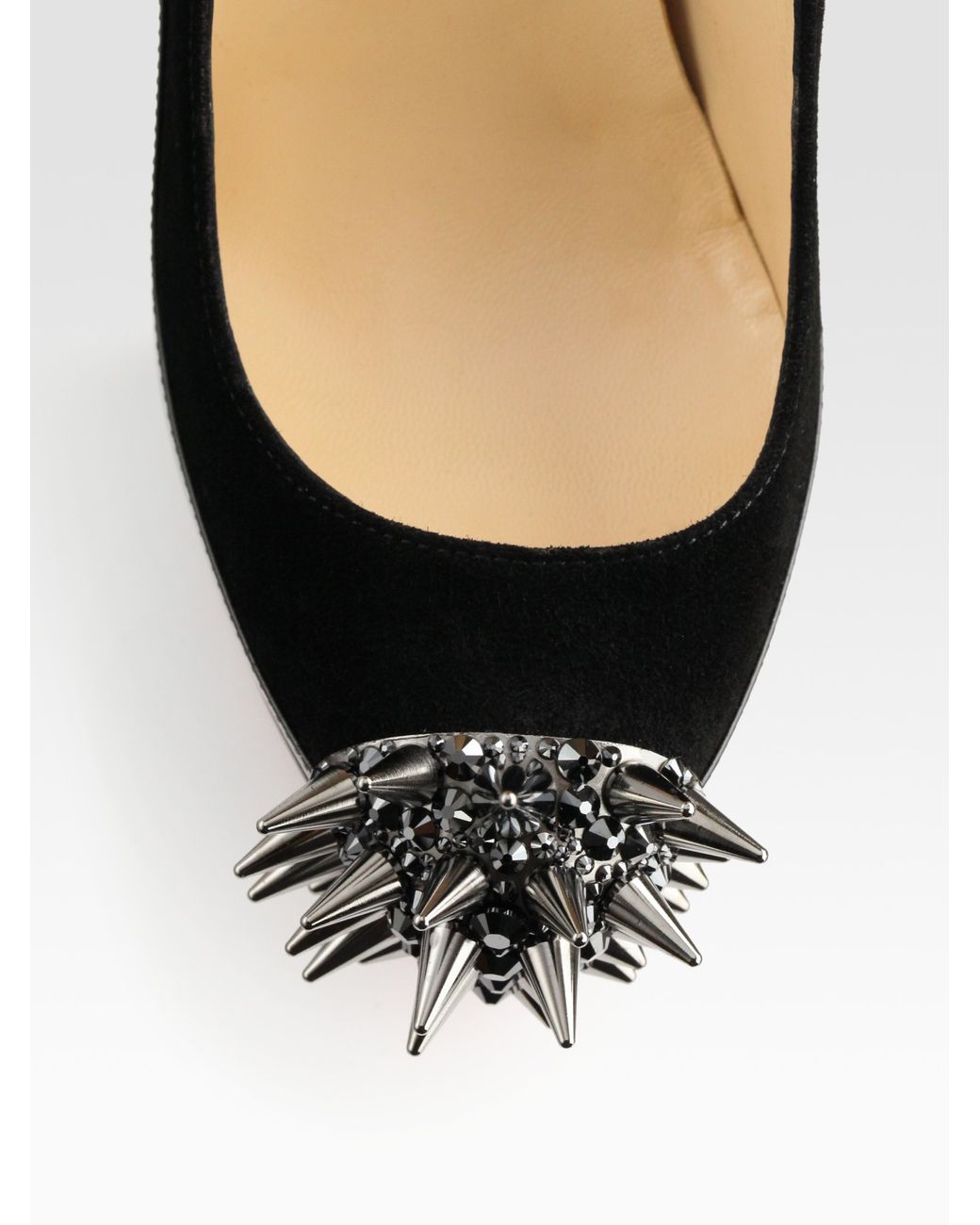 Christian Louboutin Asteroid Suede and Patent Leather Spike Pumps in Black  | Lyst