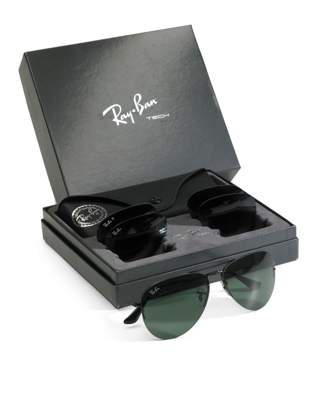 Ray-Ban Interchangeable Lens Aviator Sunglasses in Black | Lyst