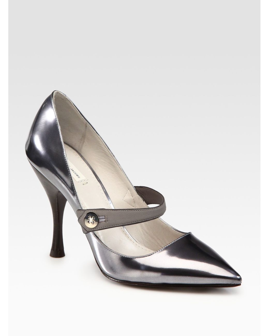 Marc Jacobs Runway Metallic Leather Pointtoe Mary Jane Pumps in Blue Lyst