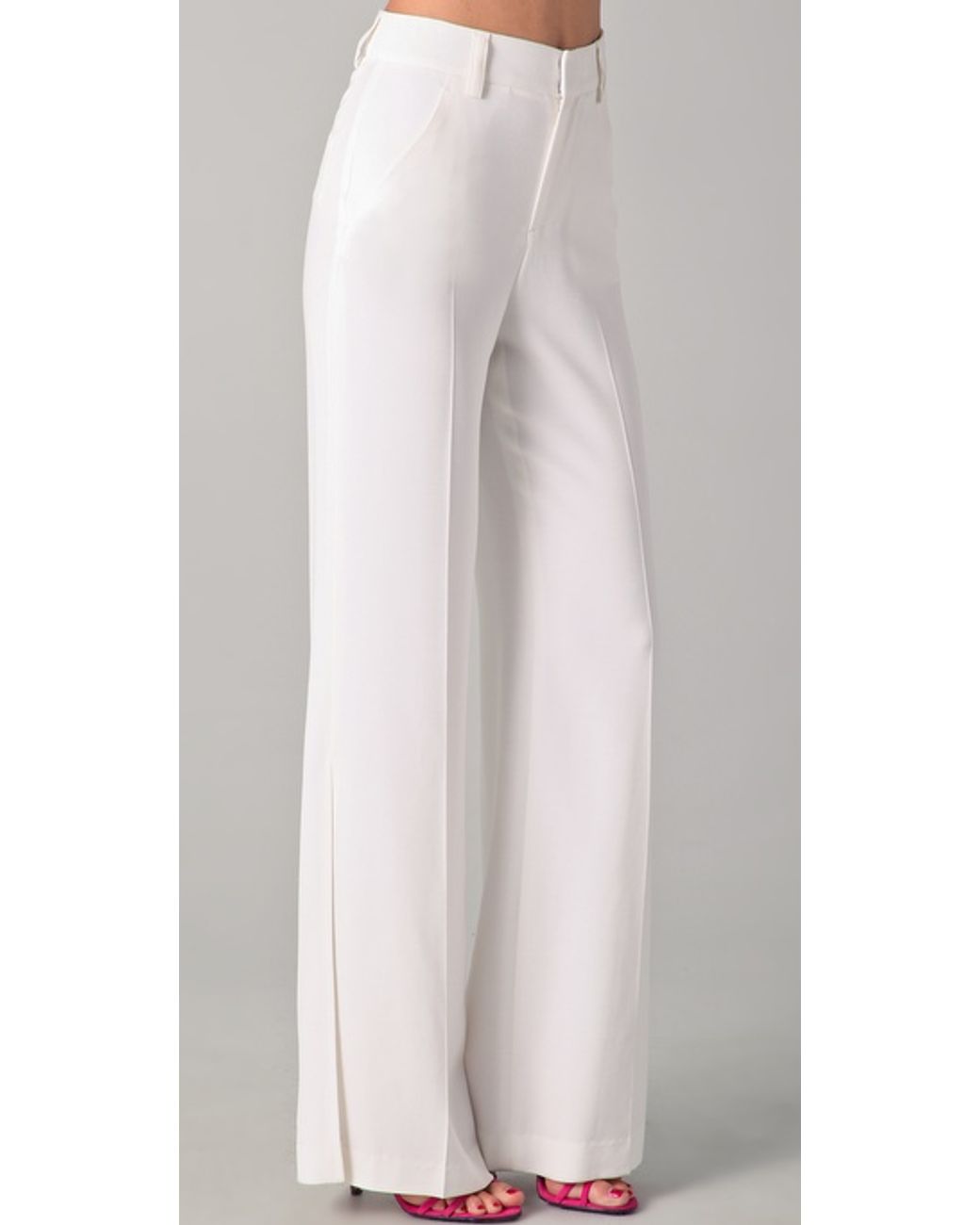 2023 Summer/Autumn Women's Classic Pants Suits White Casual Side Split High  Waist Korean Style Wide Leg Pantsuit Womens Trousers _ - AliExpress Mobile