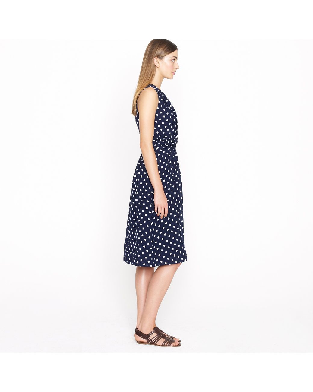 J crew navy polka dot sale dress