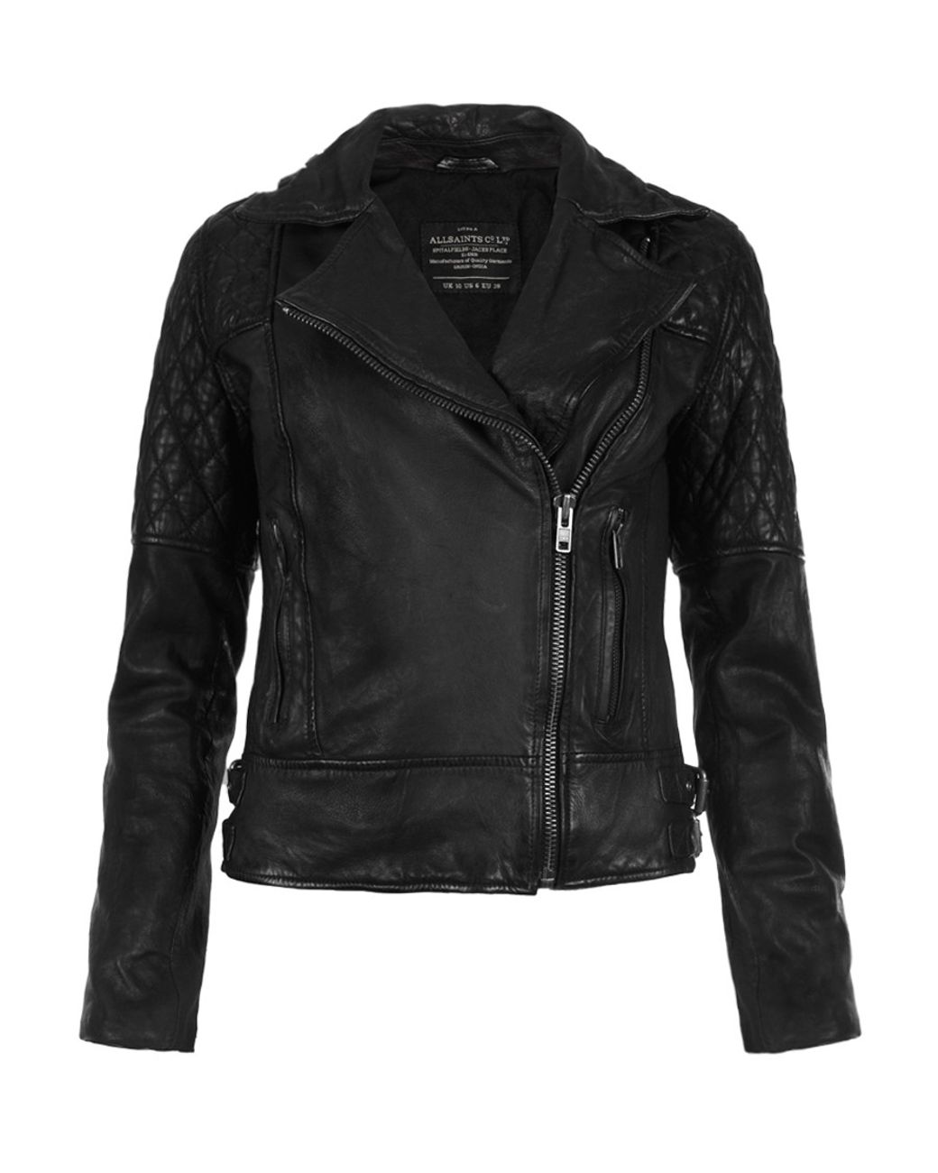 AllSaints Walker Leather Jacket in Black | Lyst