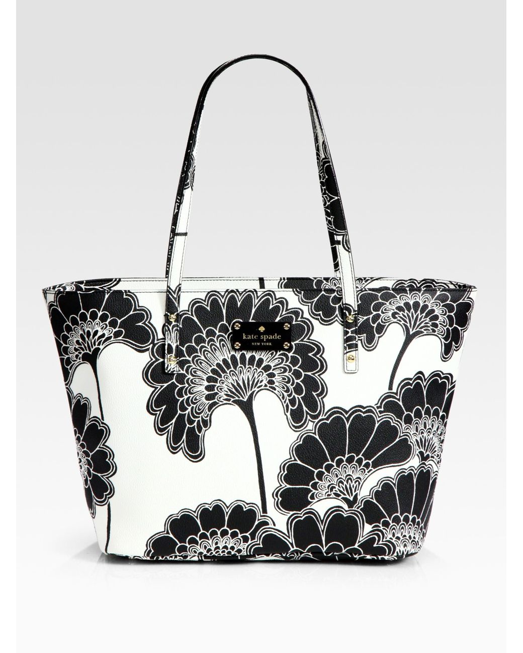 Kate Spade Harmony Floral Vinyl Tote Bag in Black | Lyst
