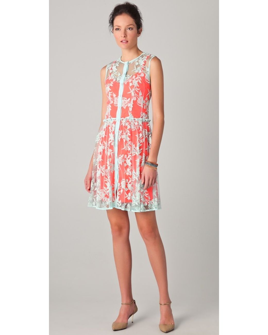 Nanette Lepore Varsity Lace Dress in Green | Lyst