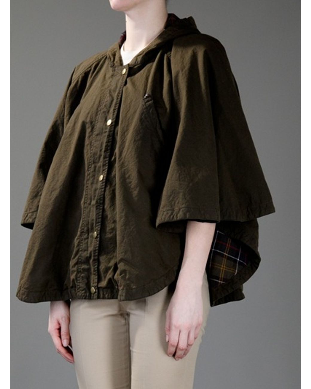 Barbour Waxed Cape in Brown | Lyst UK