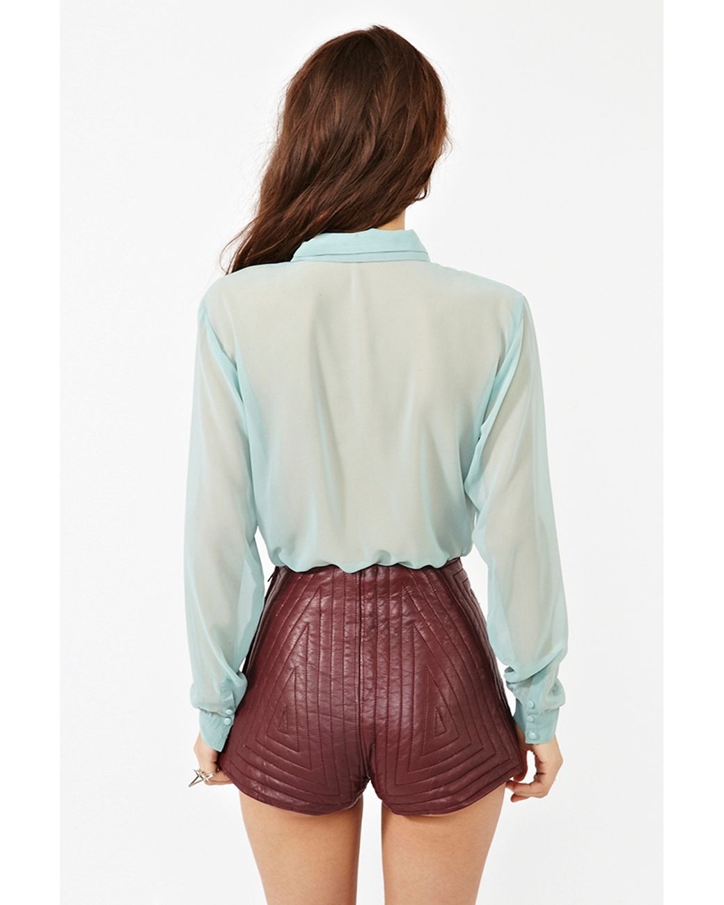 Nasty Gal Quilted Leather Shorts in 