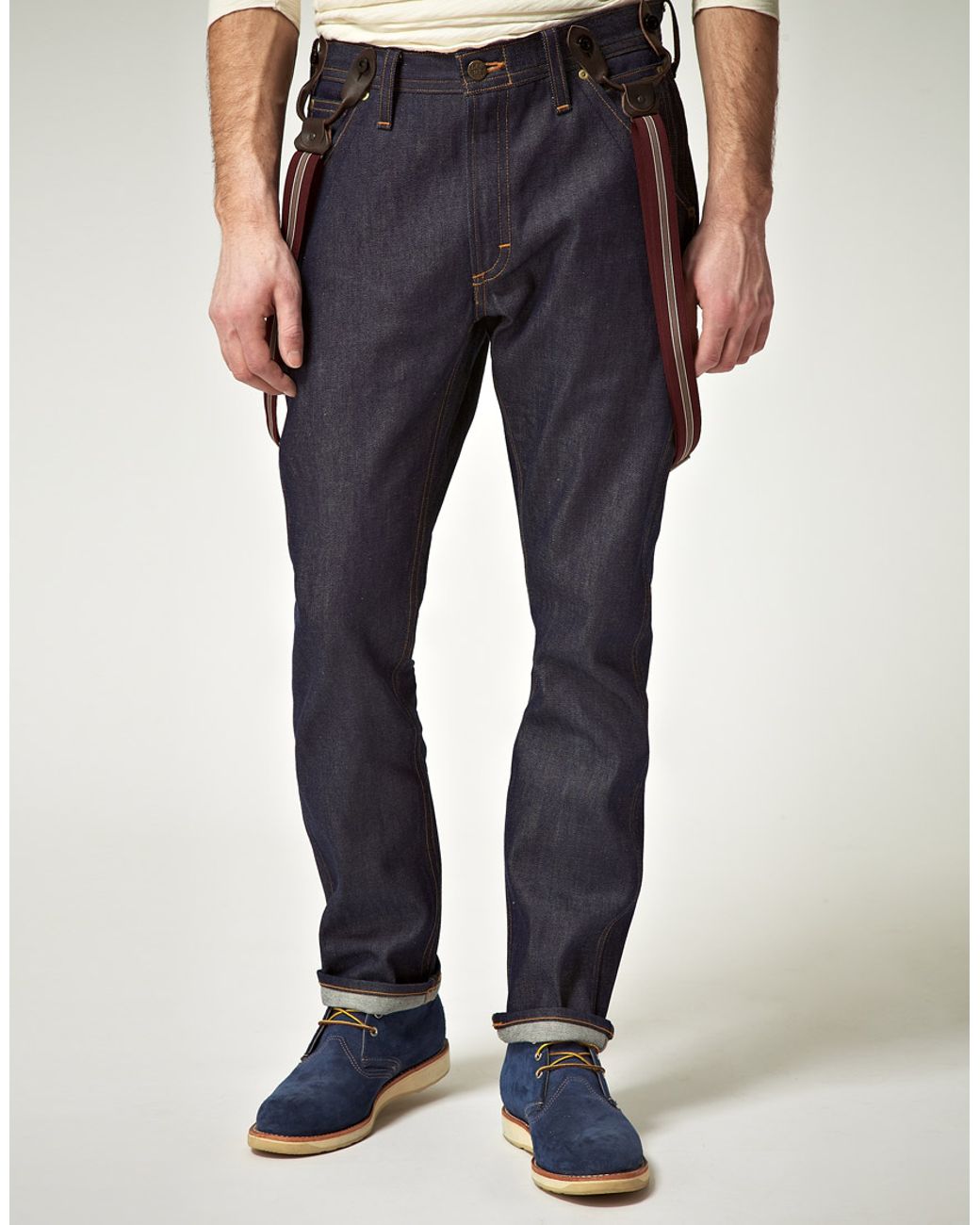 Lee Jeans Lee 101 Logger Relaxed Selvedge Jeans in Blue for Men | Lyst