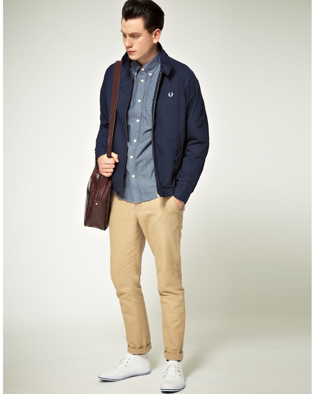 Fred Perry Fred Perry Light Weight Harrington Jacket in Blue for Men | Lyst