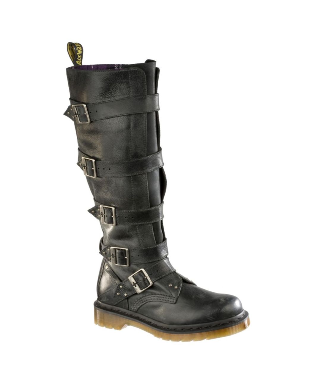 Dr. Martens Phina Tall Strap Boot in Black | Lyst